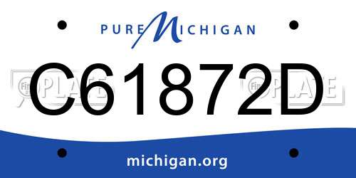 C61872D Michigan License Plate