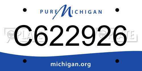 C622926 Michigan License Plate