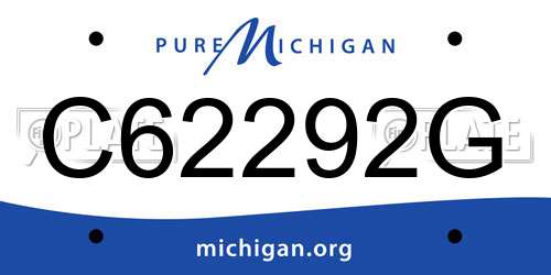 C62292G Michigan License Plate