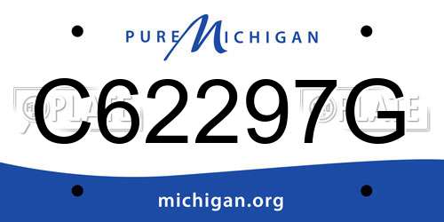 C62297G Michigan License Plate