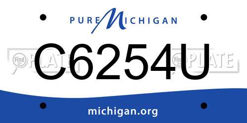 C6254U Michigan License Plate
