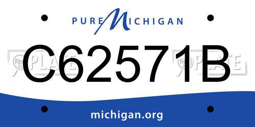 C62571B Michigan License Plate