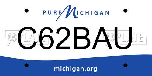C62BAU Michigan License Plate