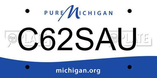 C62SAU Michigan License Plate