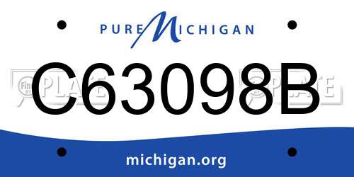 C63098B Michigan License Plate