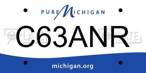 C63ANR Michigan License Plate
