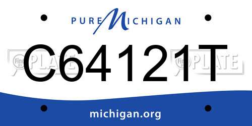 C64121T Michigan License Plate