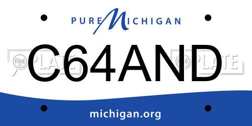 C64AND Michigan License Plate