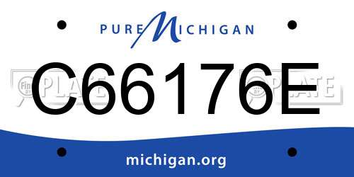 C66176E Michigan License Plate