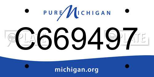 C669497 Michigan License Plate