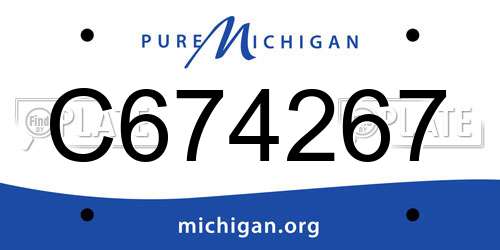 C674267 Michigan License Plate