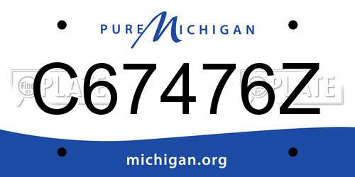 C67476Z Michigan License Plate