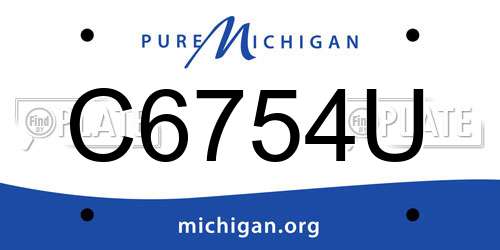 C6754U Michigan License Plate