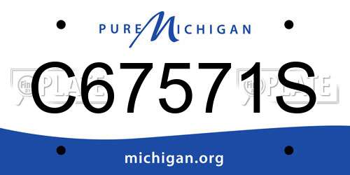 C67571S Michigan License Plate