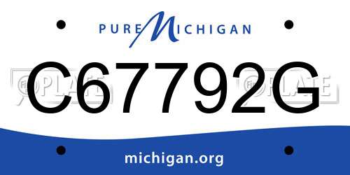 C67792G Michigan License Plate