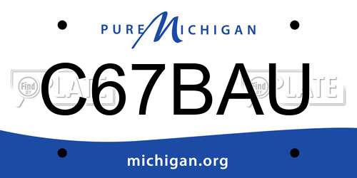 C67BAU Michigan License Plate