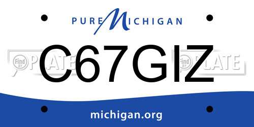 C67GIZ Michigan License Plate