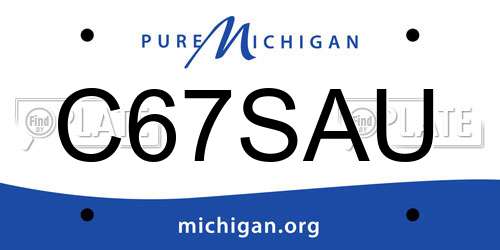 C67SAU Michigan License Plate