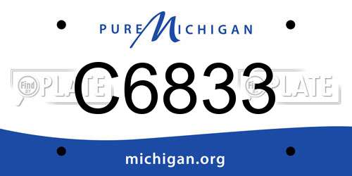 C6833 Michigan License Plate