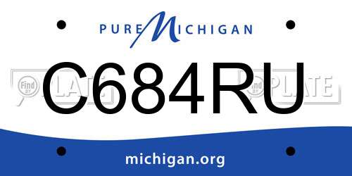 C684RU Michigan License Plate
