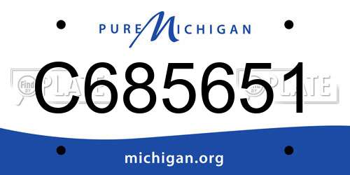 C685651 Michigan License Plate