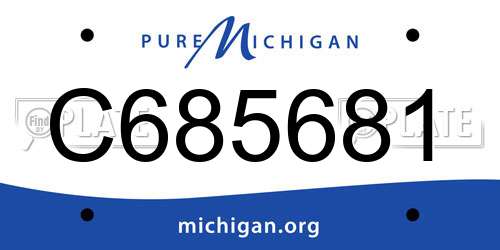 C685681 Michigan License Plate