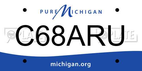 C68ARU Michigan License Plate