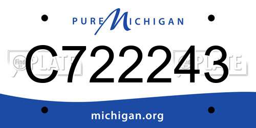 C722243 Michigan License Plate