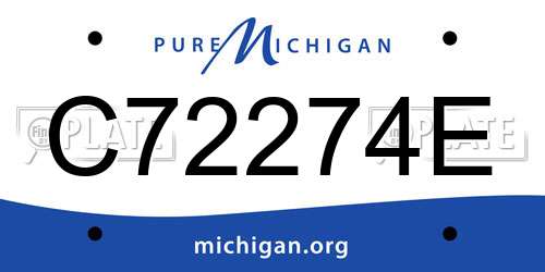C72274E Michigan License Plate