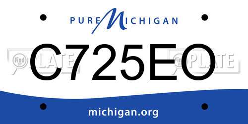 C725EO Michigan License Plate