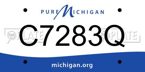 C7283Q Michigan License Plate