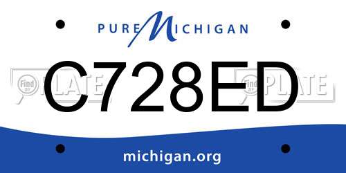 C728ED Michigan License Plate