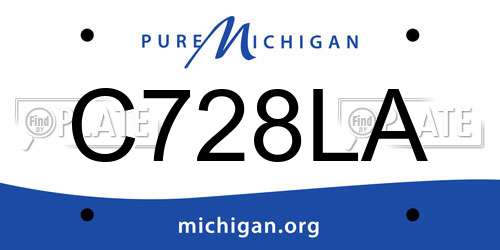 C728LA Michigan License Plate