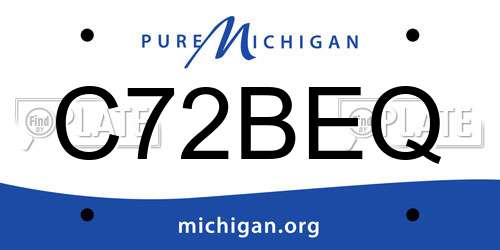 C72BEQ Michigan License Plate