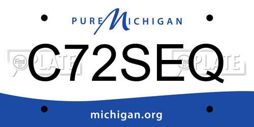 C72SEQ Michigan License Plate
