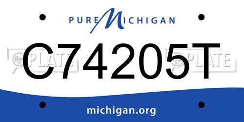 C74205T Michigan License Plate