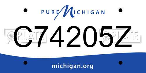 C74205Z Michigan License Plate