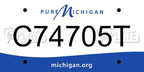 C74705T Michigan License Plate