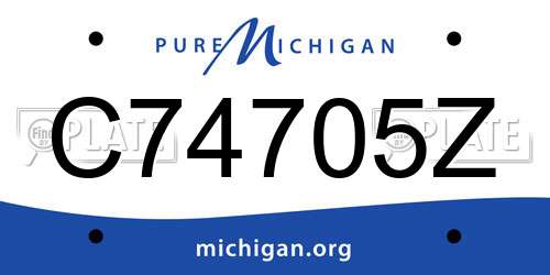 C74705Z Michigan License Plate
