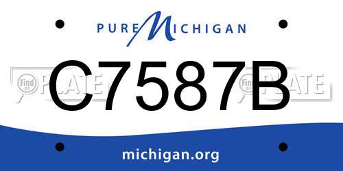 C7587B Michigan License Plate
