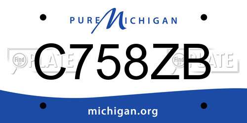 C758ZB Michigan License Plate