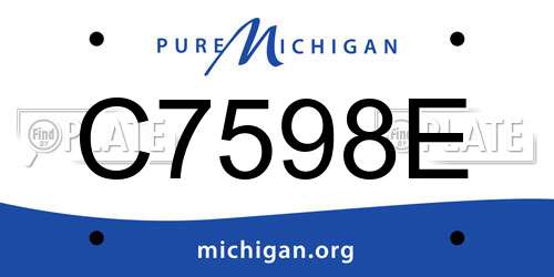C7598E Michigan License Plate