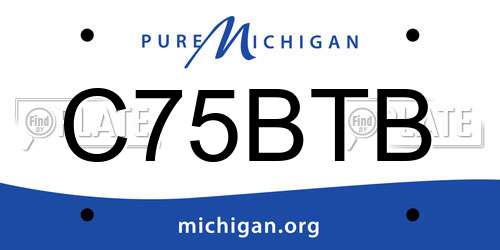 C75BTB Michigan License Plate