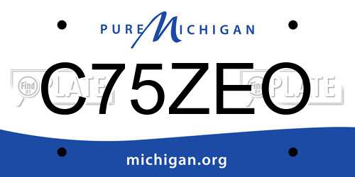 C75ZEO Michigan License Plate
