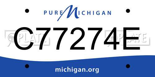 C77274E Michigan License Plate