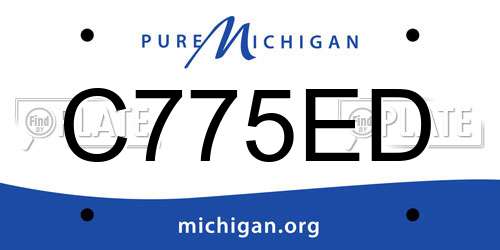 C775ED Michigan License Plate