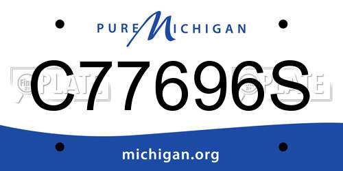 C77696S Michigan License Plate