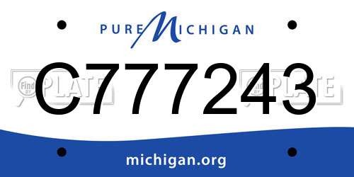 C777243 Michigan License Plate