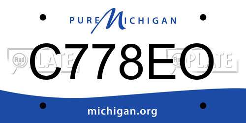 C778EO Michigan License Plate