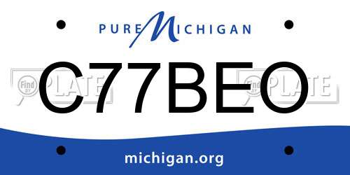 C77BEO Michigan License Plate